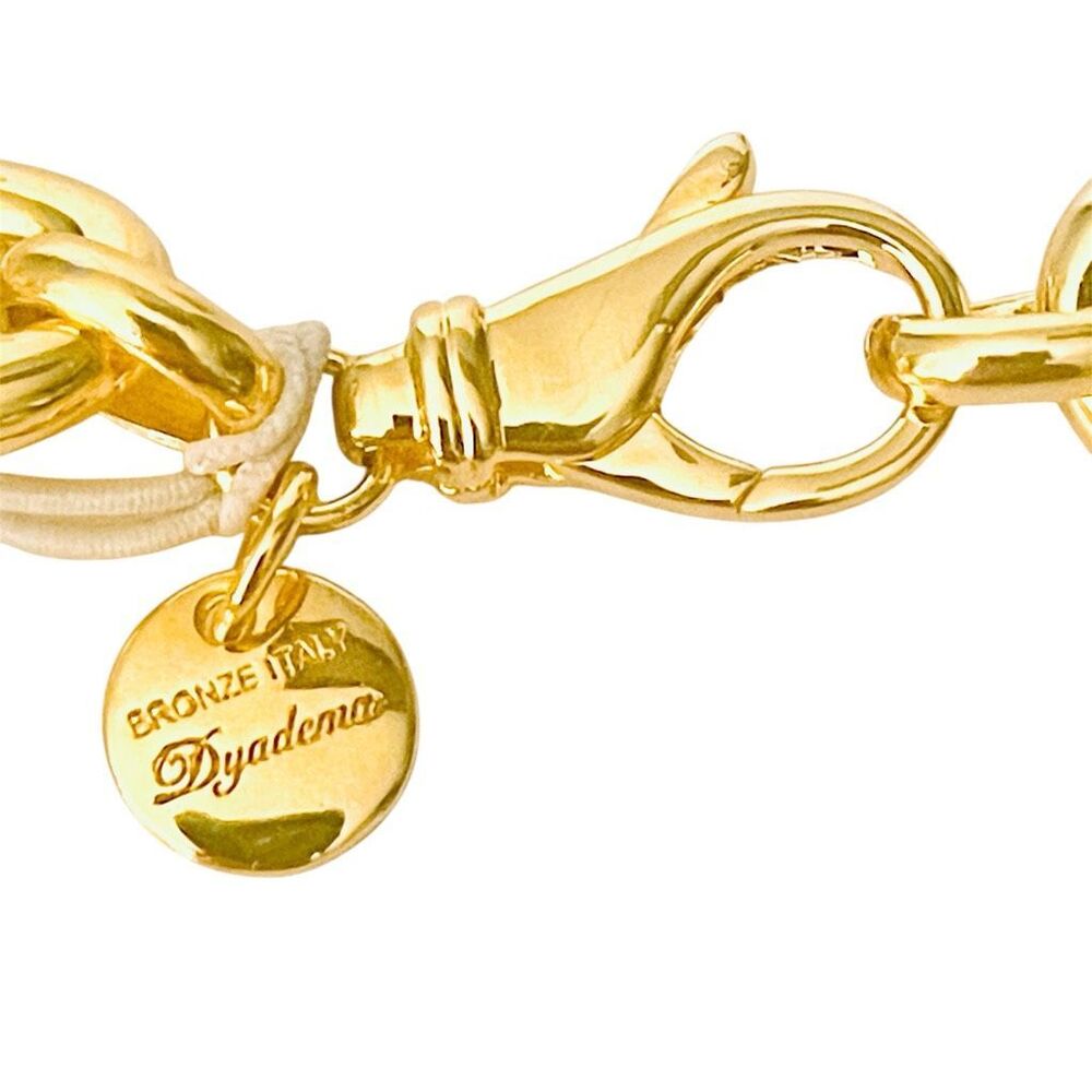 NWT Mia Fiore Italy made 18kt Gold Plated Bronze Mariner Anchor Links Necklace - Picture 6 of 12